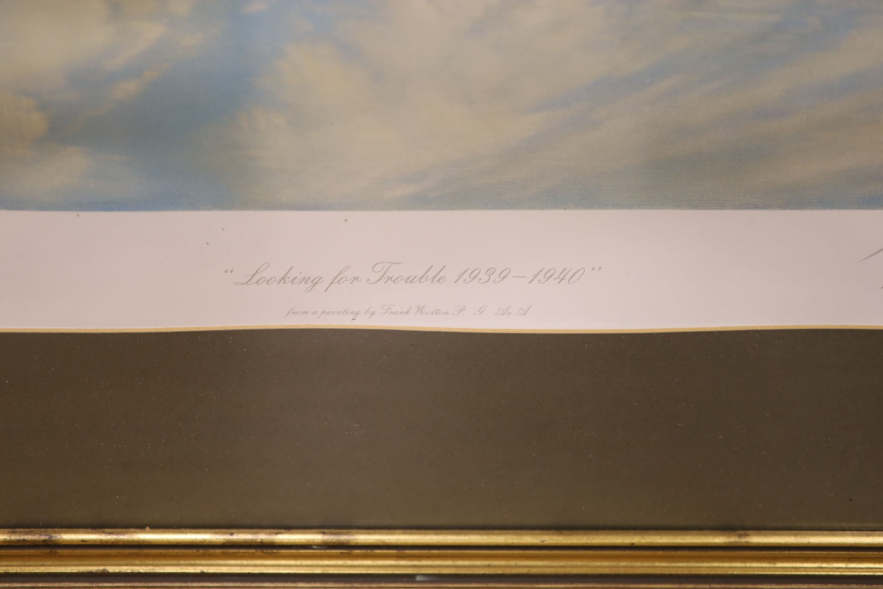 Frank Wootton, limited edition colour print, 'Looking for trouble 1939-1940', signed in pencil, 71/1000, 42 x 57cm